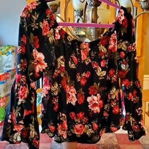 Floral off the shoulder flowing top